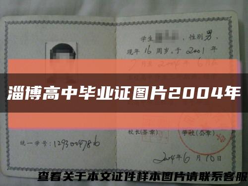 淄博高中畢業證圖片2004年縮略圖