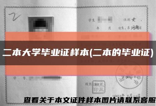 二本大學畢業證樣本(二本的畢業證)縮略圖