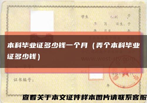 本科畢業證多少錢一個月（弄個本科畢業證多少錢）縮略圖