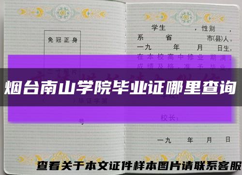 煙臺南山學院畢業證哪里查詢縮略圖