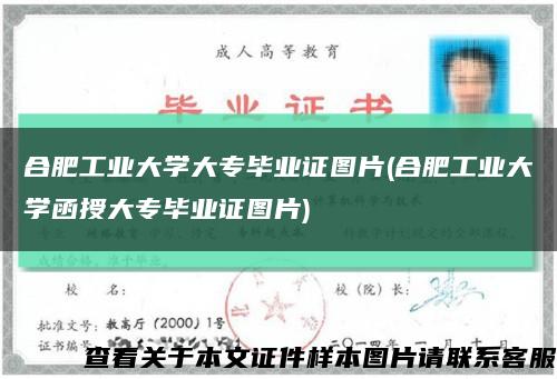 合肥工業大學大專畢業證圖片(合肥工業大學函授大專畢業證圖片)縮略圖