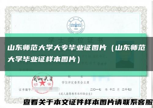 山東師范大學大專畢業證圖片（山東師范大學畢業證樣本圖片）縮略圖