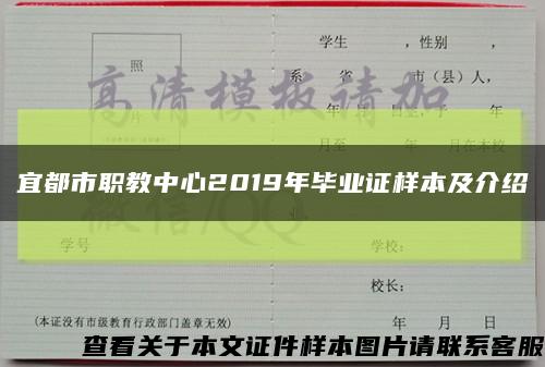 宜都市職教中心2019年畢業證樣本及介紹縮略圖