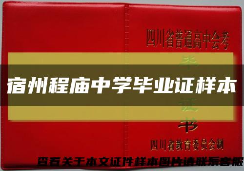 宿州程廟中學畢業證樣本縮略圖