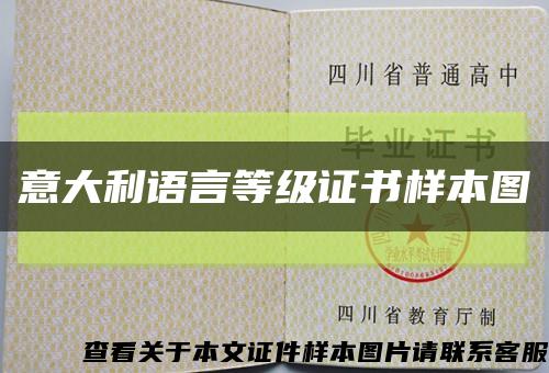 意大利語言等級證書樣本圖縮略圖