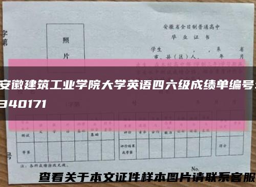 安徽建筑工業學院大學英語四六級成績單編號:340171縮略圖