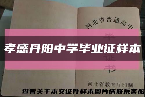 孝感丹陽中學畢業證樣本縮略圖