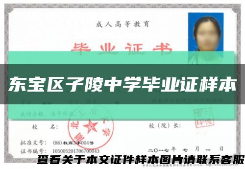 東寶區子陵中學畢業證樣本縮略圖