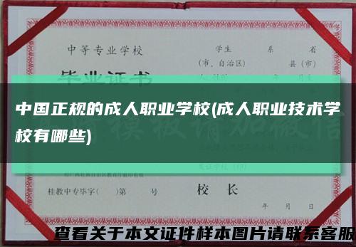 中國正規的成人職業學校(成人職業技術學校有哪些)縮略圖