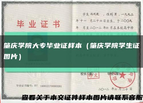 肇慶學院大專畢業證樣本（肇慶學院學生證圖片）縮略圖