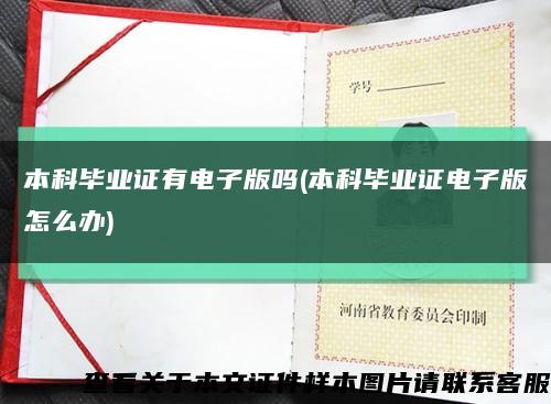 本科畢業證有電子版嗎(本科畢業證電子版怎么辦)縮略圖