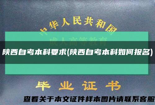 陜西自考本科要求(陜西自考本科如何報名)縮略圖