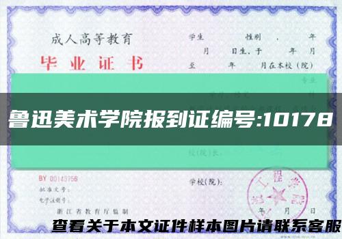 魯迅美術學院報到證編號:10178縮略圖