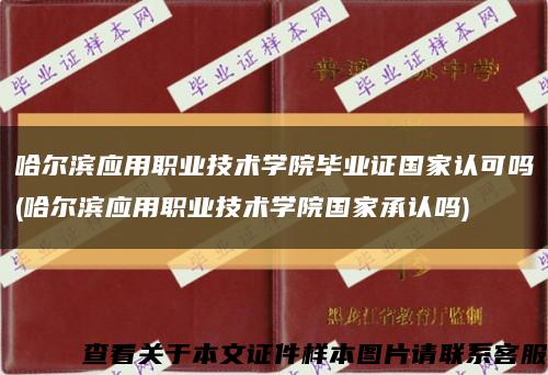 哈爾濱應用職業技術學院畢業證國家認可嗎(哈爾濱應用職業技術學院國家承認嗎)縮略圖