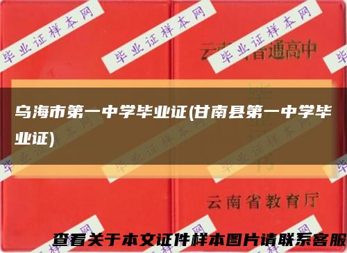 烏海市第一中學畢業證(甘南縣第一中學畢業證)縮略圖