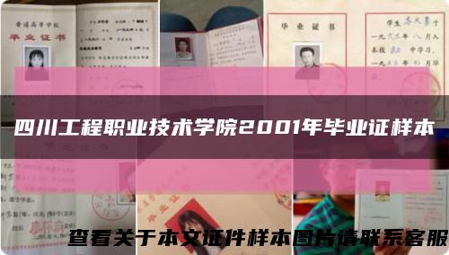 四川工程職業技術學院2001年畢業證樣本縮略圖