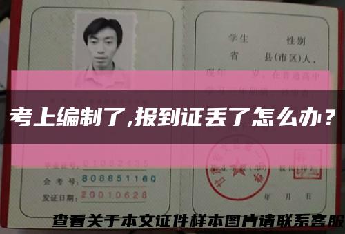 考上編制了,報到證丟了怎么辦？縮略圖