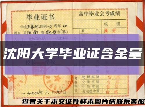 沈陽大學畢業證含金量縮略圖