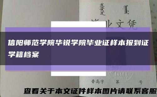 信陽師范學院華銳學院畢業證樣本報到證學籍檔案縮略圖