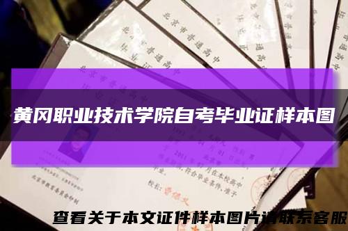 黃岡職業技術學院自考畢業證樣本圖縮略圖