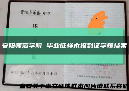 安陽師范學院 畢業證樣本報到證學籍檔案縮略圖