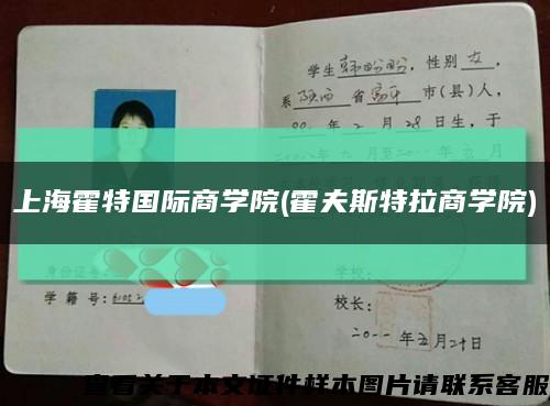 上?；籼貒H商學院(霍夫斯特拉商學院)縮略圖