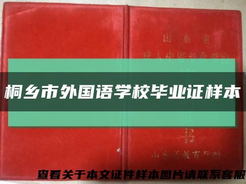 桐鄉市外國語學校畢業證樣本縮略圖