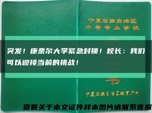 突發！康奈爾大學緊急封鎖！校長：我們可以迎接當前的挑戰！縮略圖