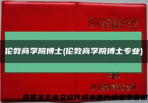 倫敦商學院博士(倫敦商學院博士專業)縮略圖