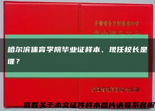 哈爾濱體育學院畢業證樣本、現任校長是誰？縮略圖