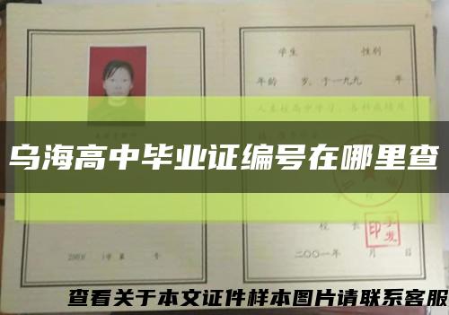 烏海高中畢業證編號在哪里查縮略圖