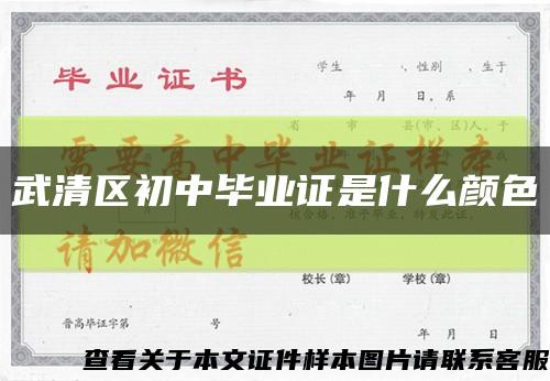 武清區初中畢業證是什么顏色縮略圖