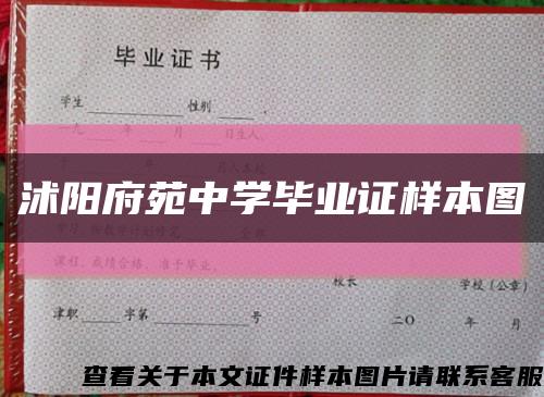 沭陽府苑中學畢業證樣本圖縮略圖
