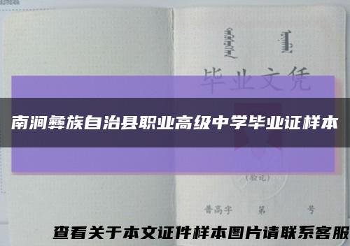 南澗彝族自治縣職業高級中學畢業證樣本縮略圖