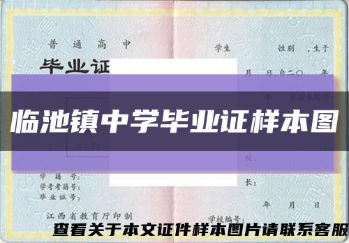 臨池鎮中學畢業證樣本圖縮略圖
