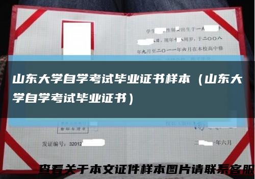 山東大學自學考試畢業證書樣本（山東大學自學考試畢業證書）縮略圖