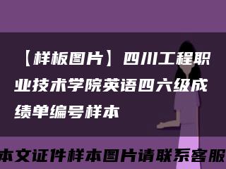 【樣板圖片】四川工程職業技術學院英語四六級成績單編號樣本縮略圖