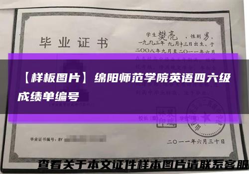 【樣板圖片】綿陽師范學院英語四六級成績單編號縮略圖