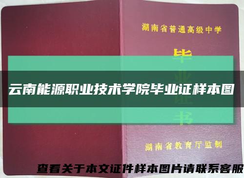 云南能源職業技術學院畢業證樣本圖縮略圖
