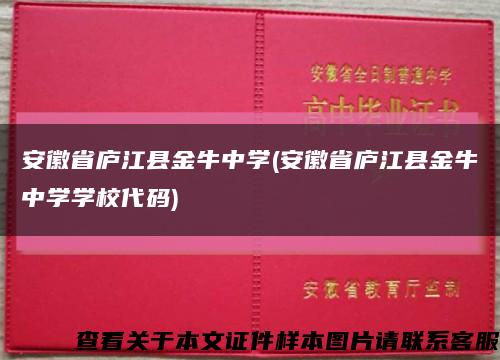 安徽省廬江縣金牛中學(安徽省廬江縣金牛中學學校代碼)縮略圖
