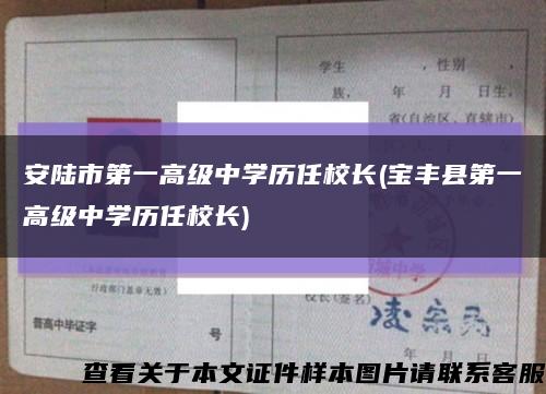 安陸市第一高級中學歷任校長(寶豐縣第一高級中學歷任校長)縮略圖