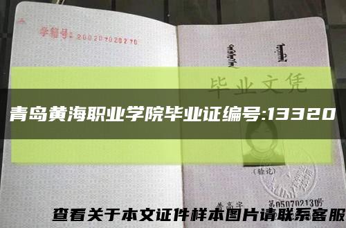 青島黃海職業學院畢業證編號:13320縮略圖
