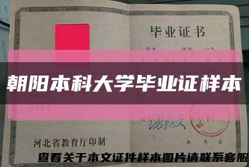 朝陽本科大學畢業證樣本縮略圖