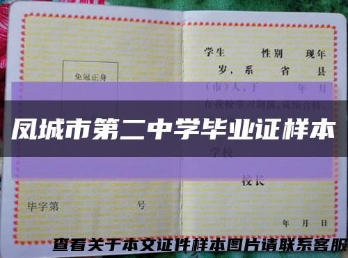 鳳城市第二中學畢業證樣本縮略圖