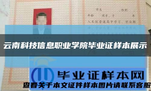 云南科技信息職業學院畢業證樣本展示縮略圖