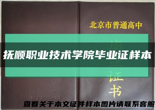 撫順職業技術學院畢業證樣本縮略圖