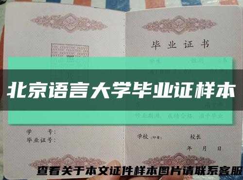北京語言大學畢業證樣本縮略圖