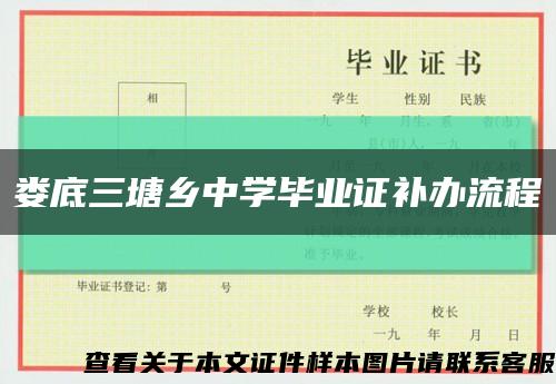 婁底三塘鄉中學畢業證補辦流程縮略圖