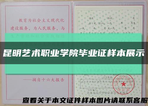 昆明藝術職業學院畢業證樣本展示縮略圖