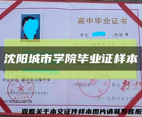 沈陽城市學院畢業證樣本縮略圖